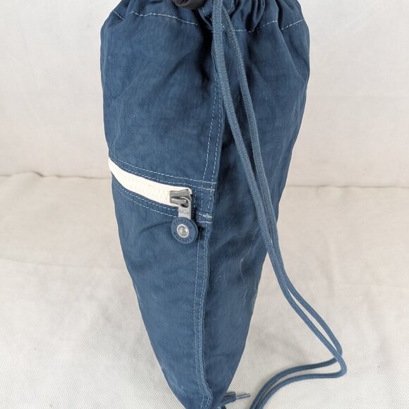Genuine Kipling Supertaboo Blue Drawstring Zippered Backpack-Used-Good condition - Picture 4 of 11